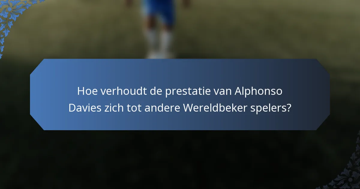 Hoe verhoudt de prestatie van Alphonso Davies zich tot andere Wereldbeker spelers?