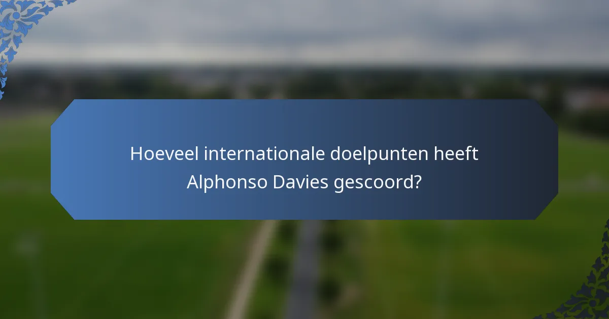 Hoeveel internationale doelpunten heeft Alphonso Davies gescoord?
